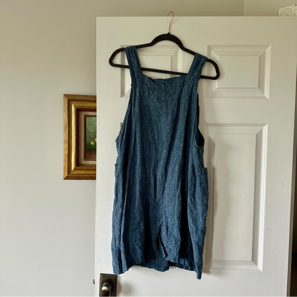 Vikolino linen garden dress French linen  apron in chambray/denim - Picture 8 of 8